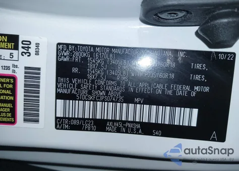 2023 Toyota Sienna 25Th Anniversary Edition из США, поврежденный, VIN 5TDCSKFC3PS074735